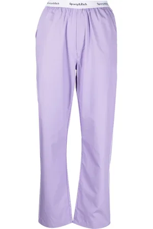 Sporty & Rich Logo-waistband cotton pyjama trousers
