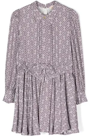 Elisabetta Franchi Monogram-pattern long-sleeved dress