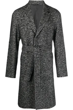 LARDINI Single-breasted belted coat
