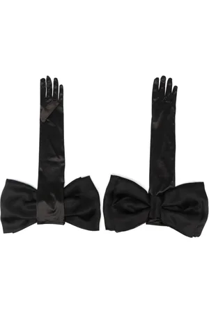Parlor Bow-detail satin gloves