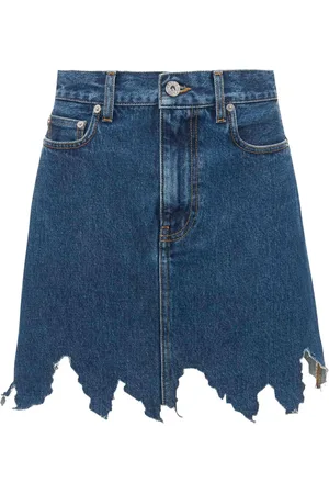 J.W.Anderson Lasercut frayed-hem denim skirt