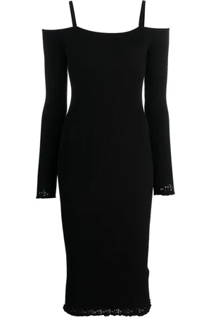 BLUMARINE Lace-trim cold-shoulder dress