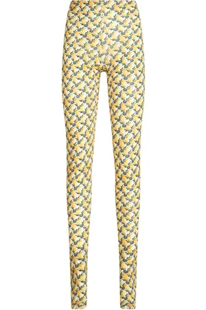 Cropped floral-print stretch leggings