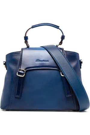 santoni Medium logo-debossed tote bag