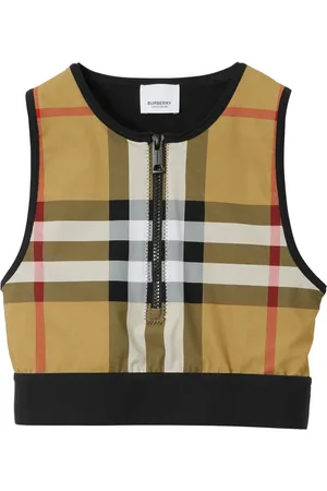 Burberry Vintage Check-pattern sleeveless crop top