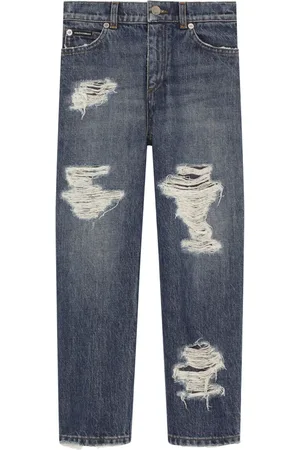 Dolce & Gabbana Rip-detail straight-leg jeans