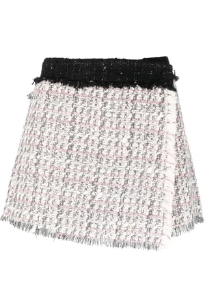 Msgm Wrap-front tweed skorts