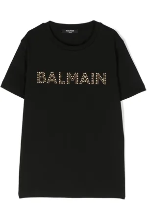 Balmain Stud-embellished logo cotton T-shirt