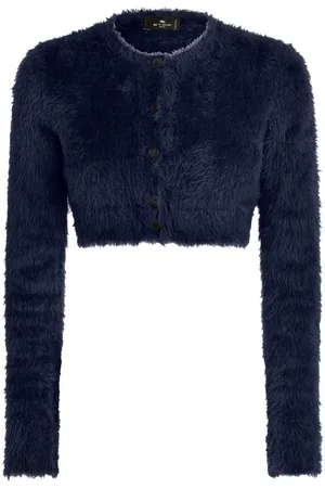 Etro Brushed-knit cropped cardigan