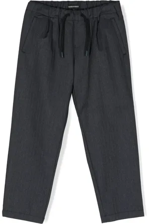 Emporio Armani Drawstring-waist straight-leg trousers