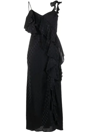 Msgm Ruffled-trim houndstooth-pattern dress