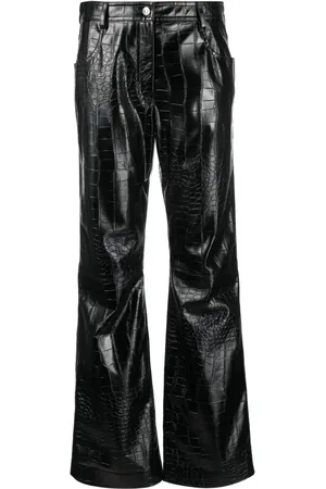 Msgm Embossed-crocodile straight-leg trousers