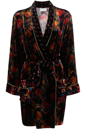 PIERRE-LOUIS MASCIA Tied-waist velour coat