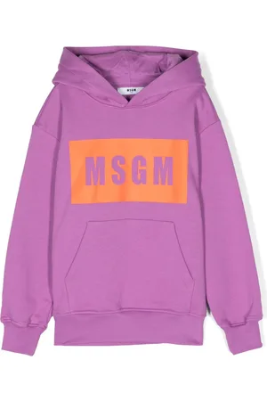 Msgm Logo-print cotton hoodie