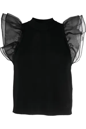 Karl Lagerfeld Puff-sleeve knitted top