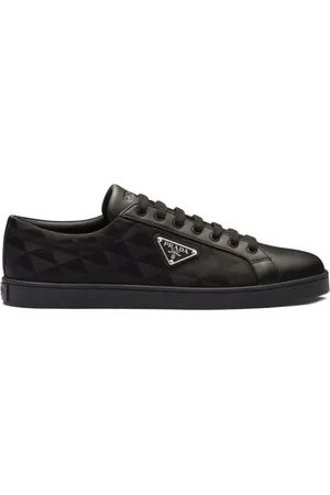 Prada Triangle-logo lace-up sneakers