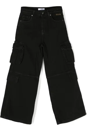 Msgm Logo-embroidered cotton jeans