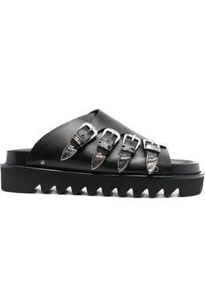 TOGA PULLA Western-buckle leather slides