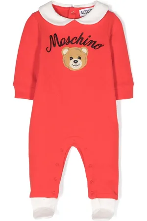 Moschino Teddy bear embroidered-logo pajamas