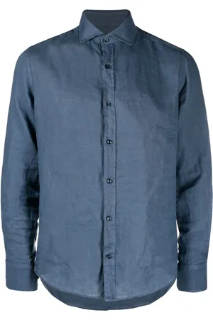 Paul & Shark Logo-embroidered linen shirt
