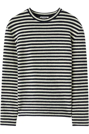 Jil Sander Logo-patch striped wool T-shirt