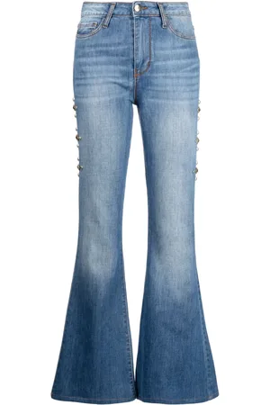 Madison.Maison Stud-embellished flared jeans