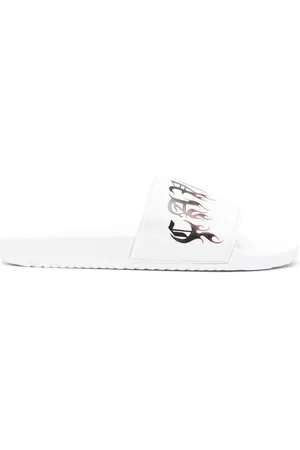 Roberto Cavalli Gothic logo-print slides