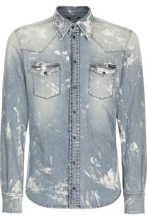 Dolce & Gabbana Bleached button-up denim shirt