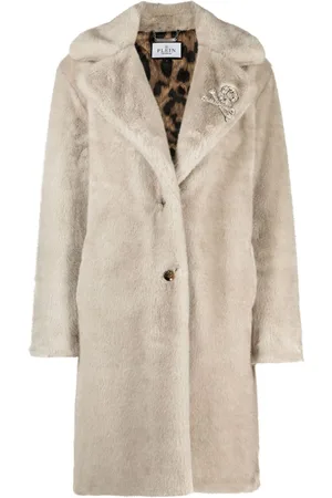 Philipp Plein Skull-appliqu?? faux-fur coat