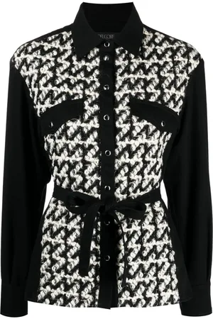 DEL CORE Bouclé tied-waist shirt