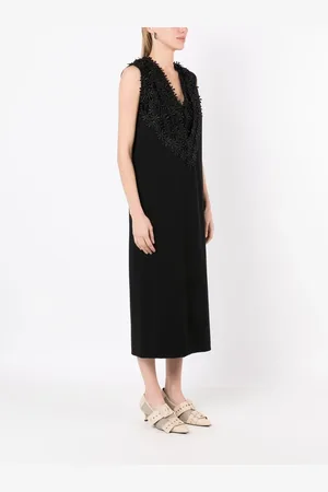 Gloria Coelho Floral-appliqué midi dress