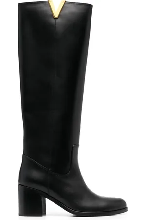 Via Roma Logo-plaque 65mm leather knee-length boots