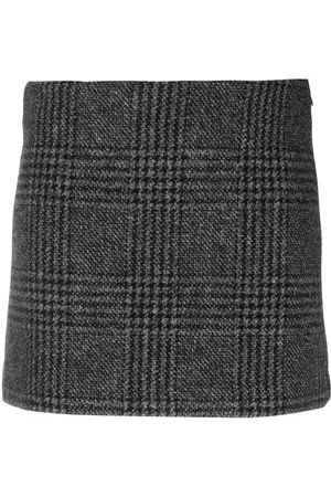 P.A.R.O.S.H. Plaid check-pattern virgin-wool skirt