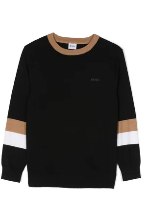 HUGO BOSS Stripe-detailing knitted jumper