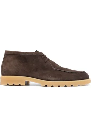 santoni Suede lace-up ankle boots