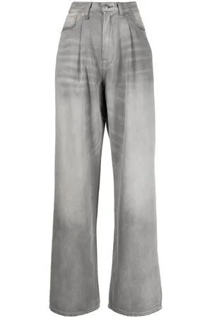 R13 Faded-effect high-waist jeans