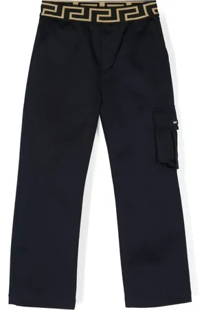 VERSACE Greca logo-waistband cargo trousers