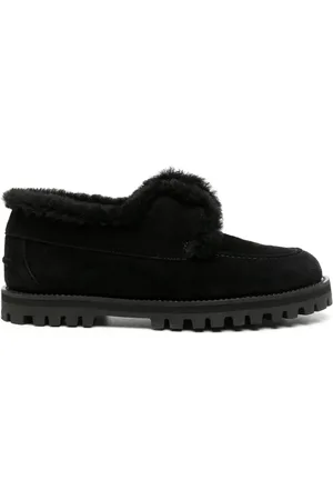 LE SILLA Yacht shearling-lining suede loafers
