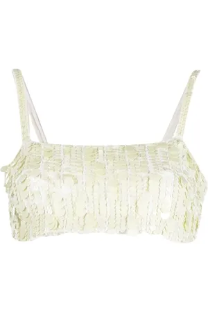 P.A.R.O.S.H. Sequin-embellished crop top