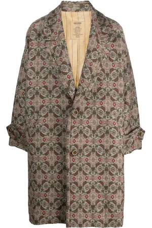 UMA WANG Graphic-print single-breasted coat