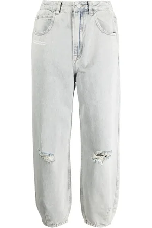 Izzue Tapered-leg distressed-finish jeans