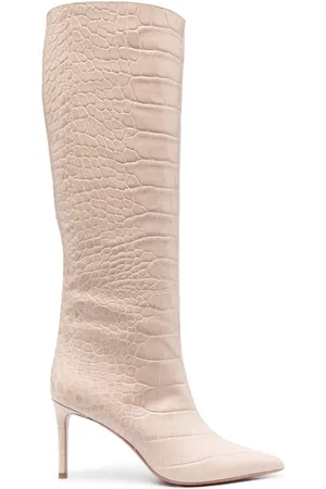 Giuliano Galiano 75mm crocodile-effect leather boots