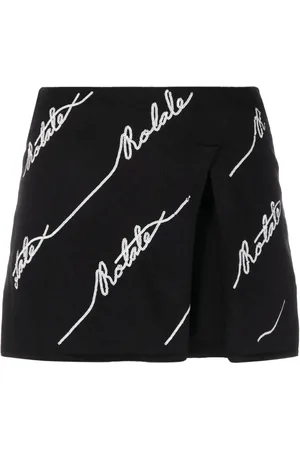 ROTATE Logo-embellished knitted miniskirt