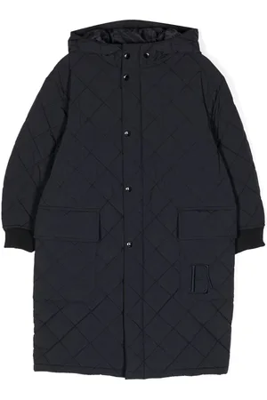 Emporio Armani Quilted-finish hooded coat