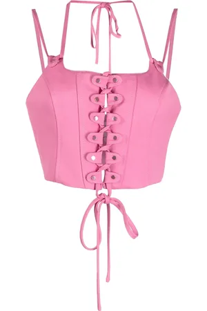 MONSE Studded lace-up bustier top