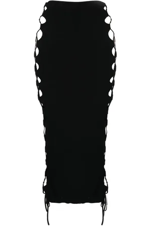 MONSE Lace-up detailed knitted skirt