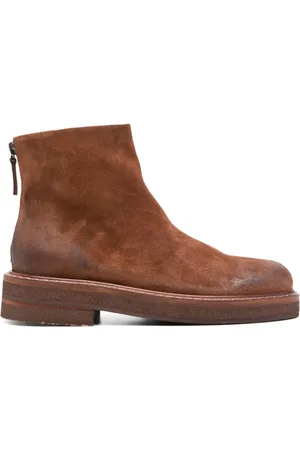 MARSÈLL Leather round-toe ankle boots