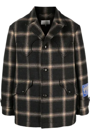 Maison Margiela X Pendleton checked wool coat