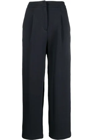 Emporio Armani Logo-embroidered cotton trousers