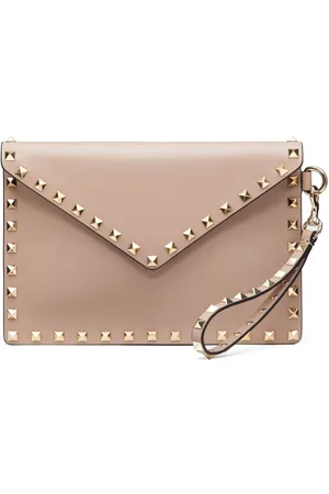 VALENTINO GARAVANI Rockstud leather clutch bag
